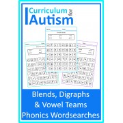 Blends, Digraphs & Vowel Teams Phonics Word Searches